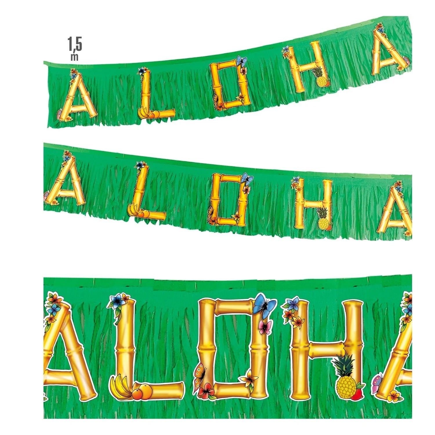 Guirnalda hawaiana aloha 1,50 m accesorio tropical para completar look veraniego en fiestas temáticas