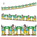 guirnalda hawaiana decorativa de 3 metros con bailarinas y palmeras para fiesta tropical