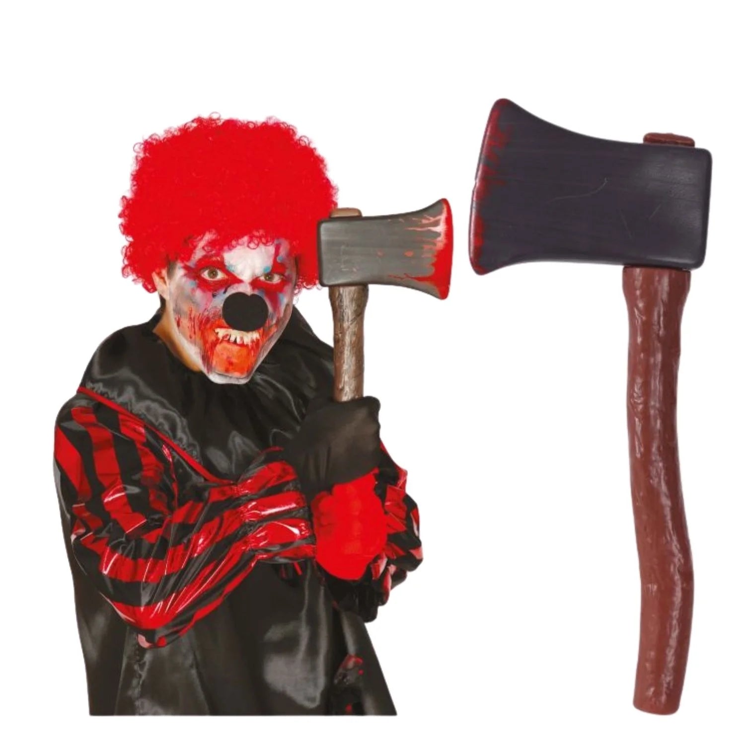 hacha ensangrentada estilo terror para look halloween asesino oscuro
