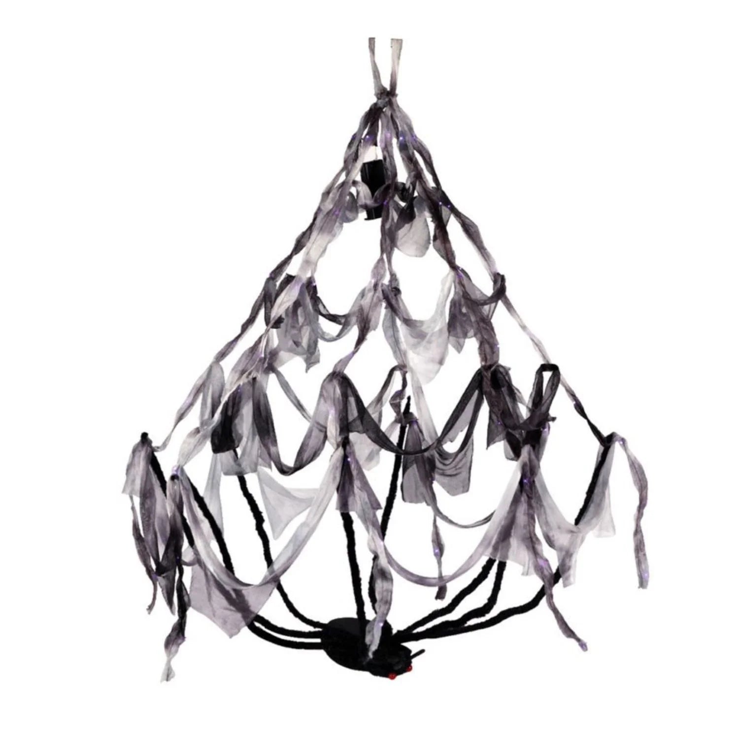 lámpara araña con luz y purpurina para decoración de halloween