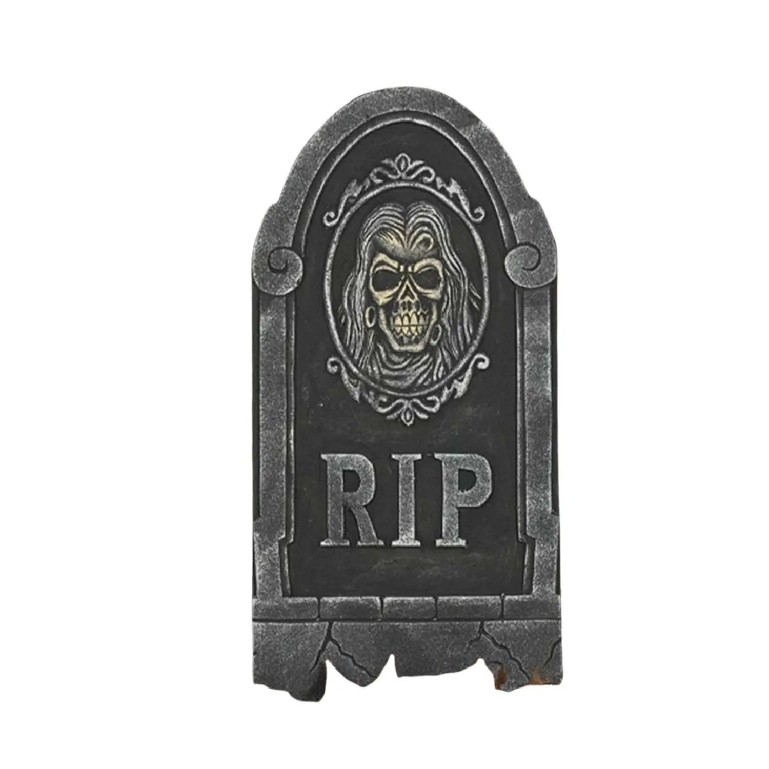 Lápida RIP con calavera para decoración de Halloween de 36x55cm 