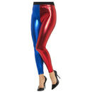 Leggins Harlequín metalizados rojo y azul para disfraz