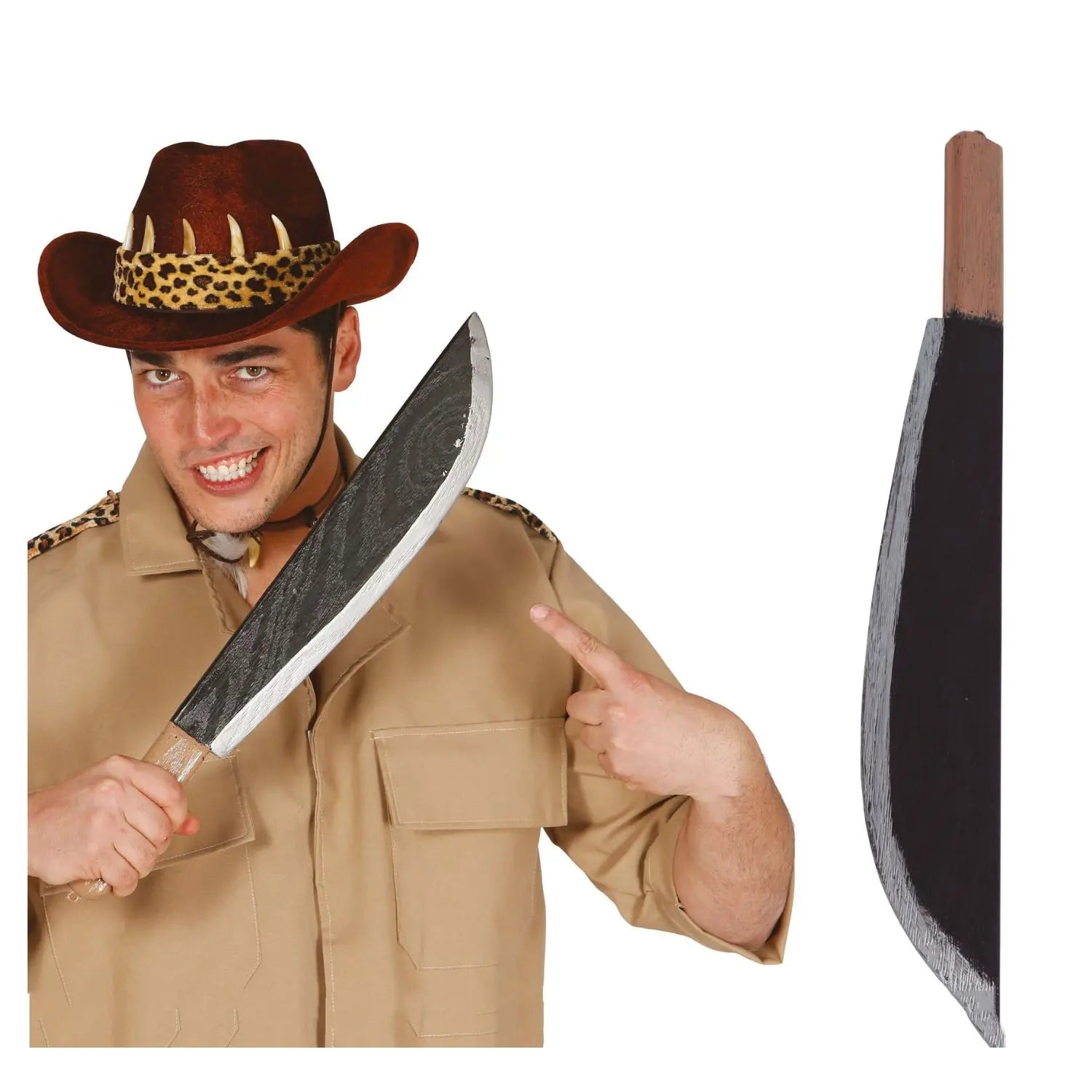 Machete afilado accesorio para disfraz de cazador