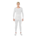 Maillot blanco para hombre con camiseta de manga larga y pantalón