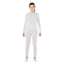 Maillot blanco para mujer con camiseta de manga larga y pantalón de spandex