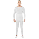 Maillot blanco para hombre con camiseta y pantalón de spandex ideal para teatro y Carnaval