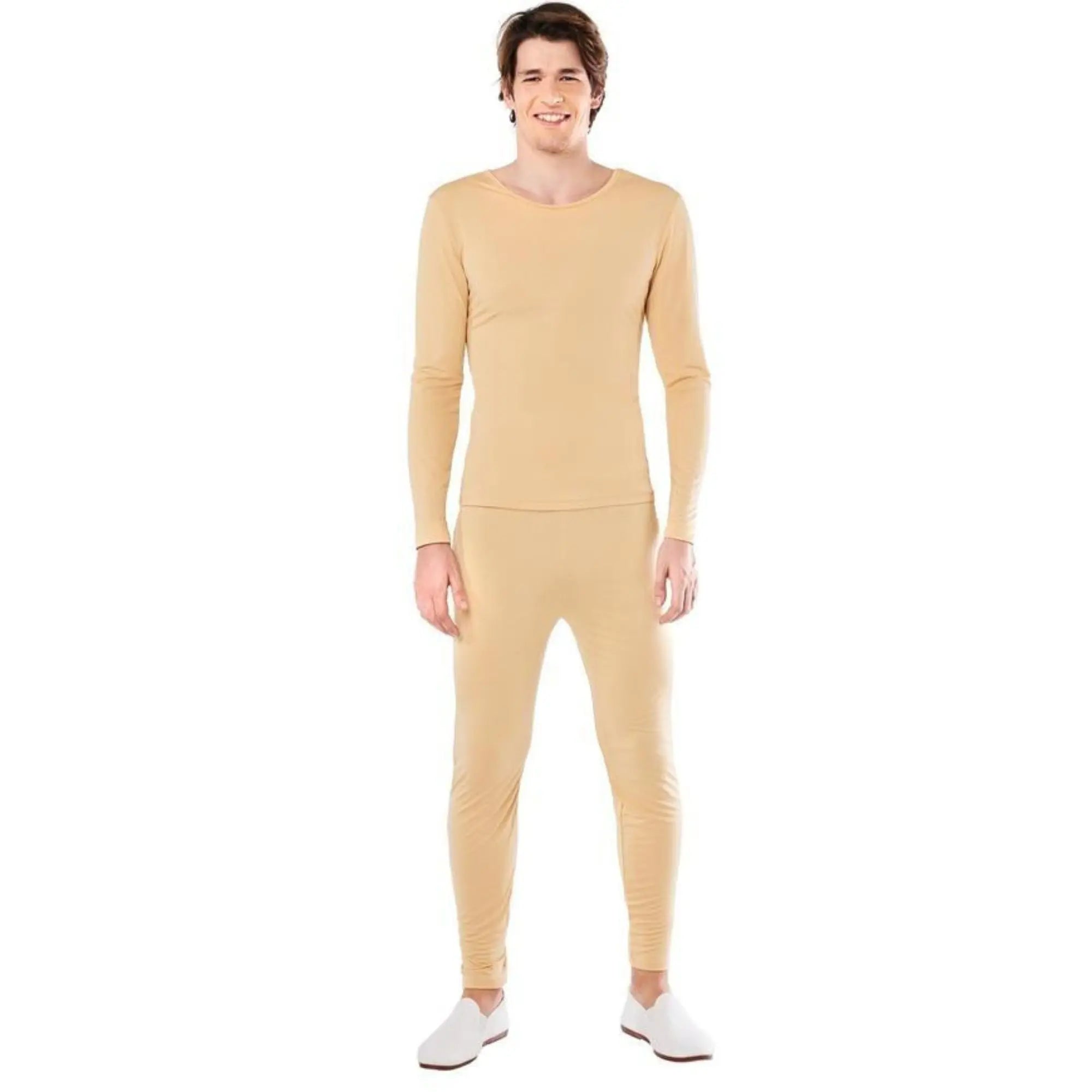 Maillot color carne para hombre con camiseta y pantalón ajustado ideal para teatro y actuaciones