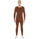 Maillot marrón para hombre con camiseta y pantalón de spandex ideal para teatro y Carnaval