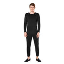 Maillot negro para hombre con camiseta de manga larga y pantalón de spandex