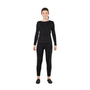 Maillot negro para mujer con camiseta de manga larga y pantalón de spandex