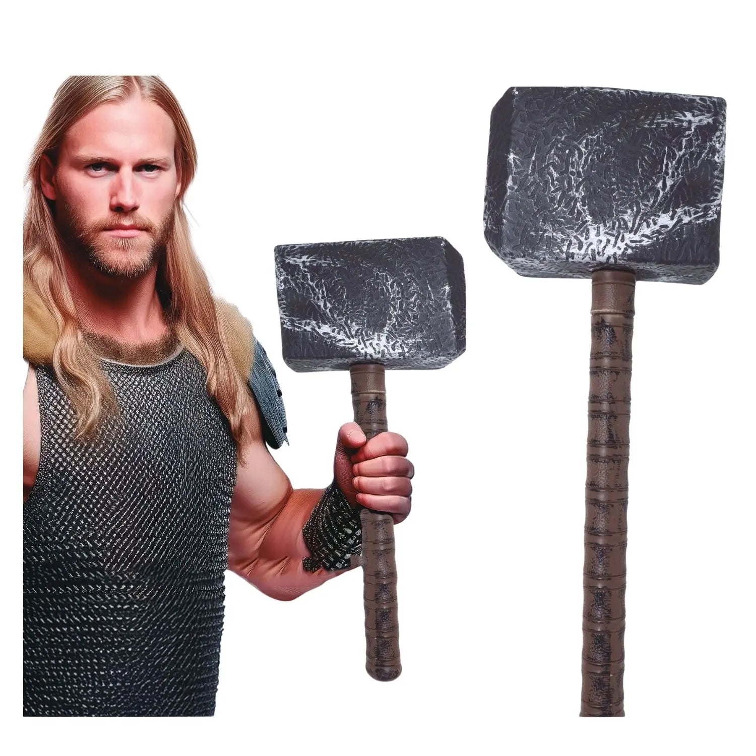 Martillo vikingo de Thor, Dios del trueno accesorio para disfraz vikingo