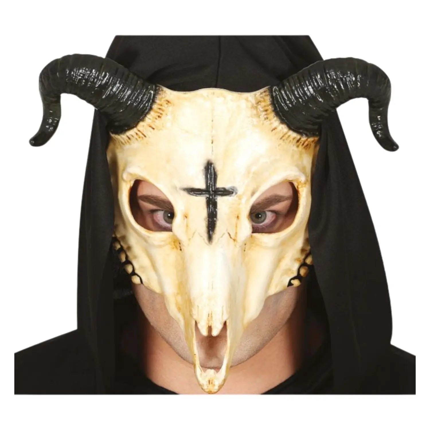 máscara calavera de carnero en pvc para disfraz de terror en halloween