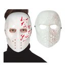 máscara hockey blanca con sangre de pvc para disfraz de terror en halloween