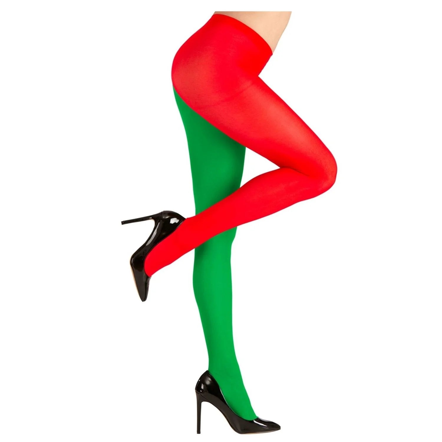 Medias bicolor rojo y verde para adulto ideales para disfraces navideños