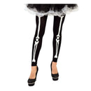 medias leggins negras con diseño de esqueleto para look halloween terrorífico
