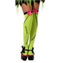 medias de monstruo verdes con lazo rosa y cicatrices para disfraz de halloween