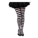 medias panty de rayas blanco y negro estilo gótico para look oscuro halloween