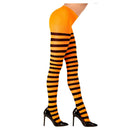 Medias a rayas negras y naranjas para adulto ideales para disfraces de Halloween