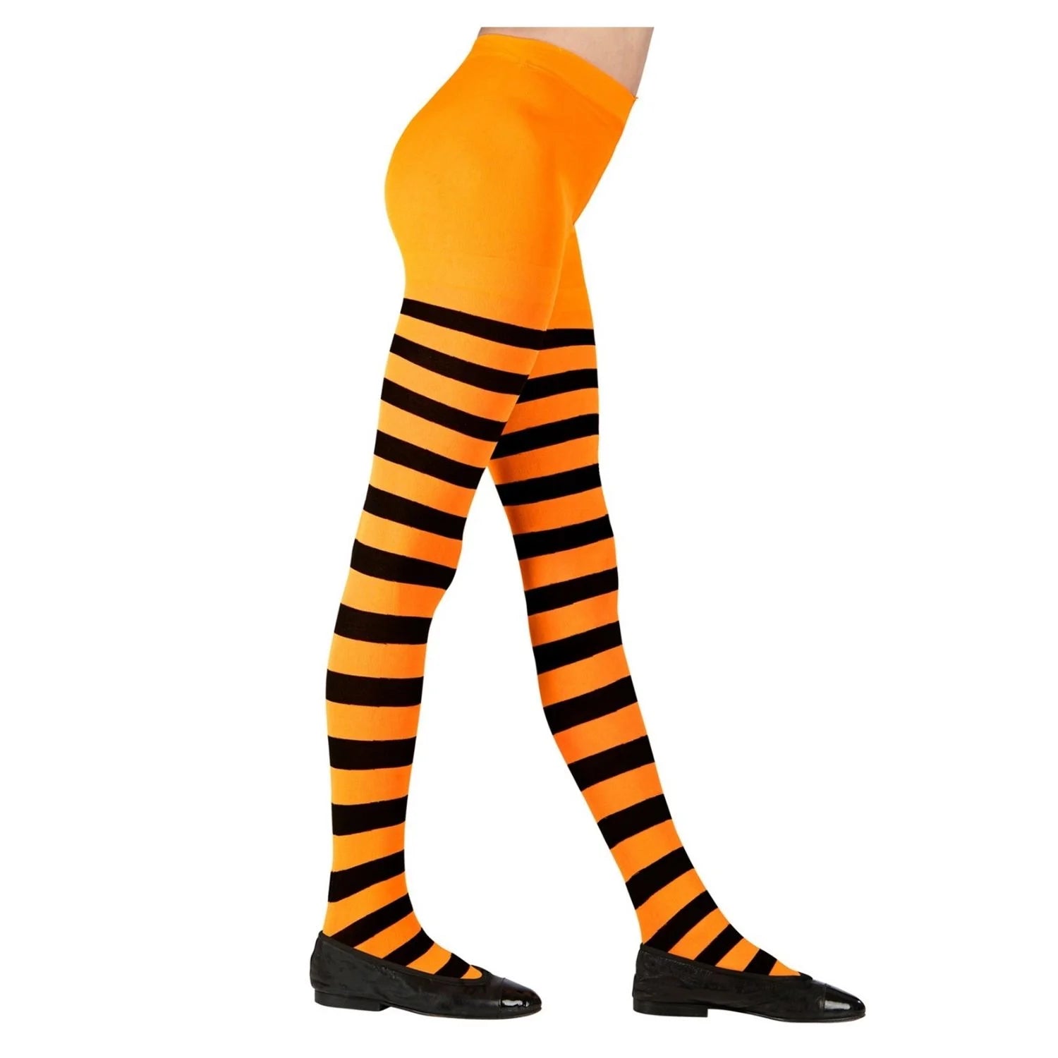 Medias a Rayas Negro/Naranja infantil para disfraz de Halloween y Carnaval