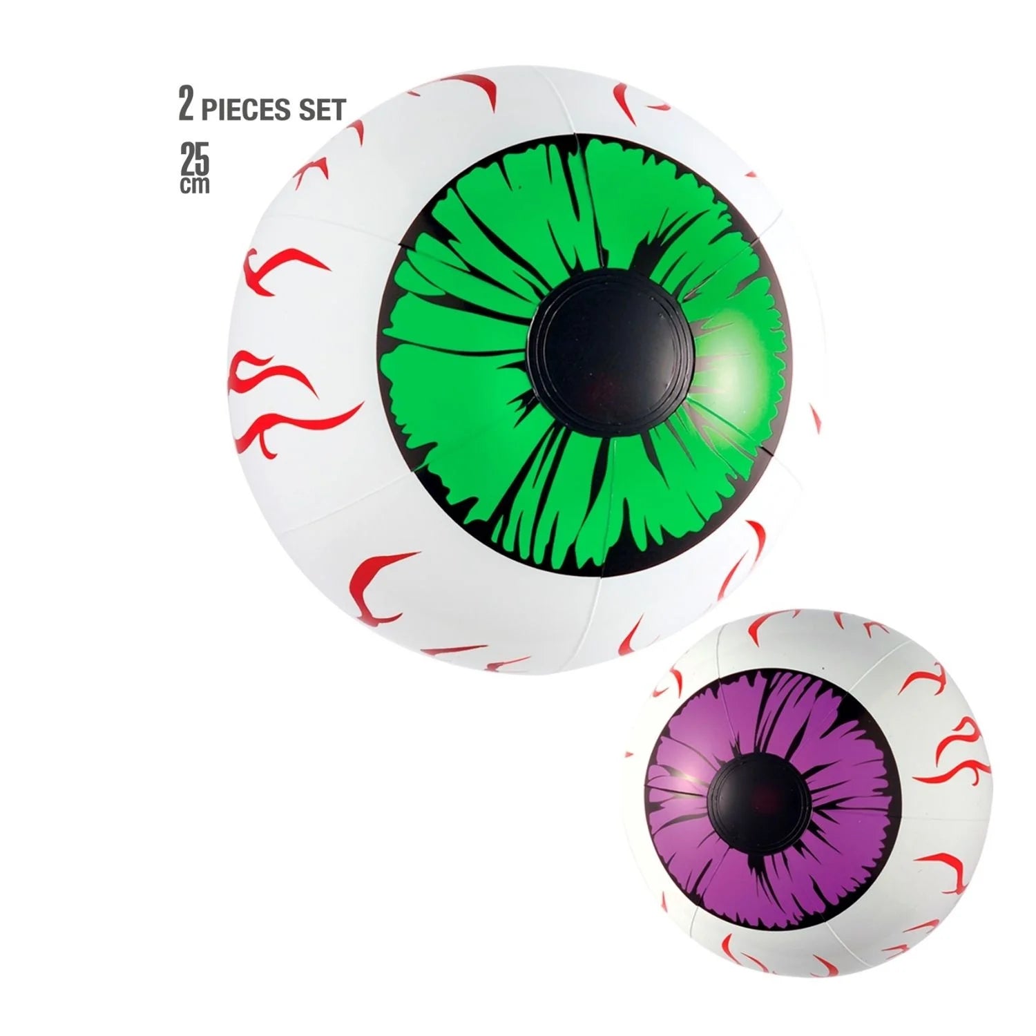 set de 2 ojos hinchables decorativos de 25 cm para halloween fiesta terror