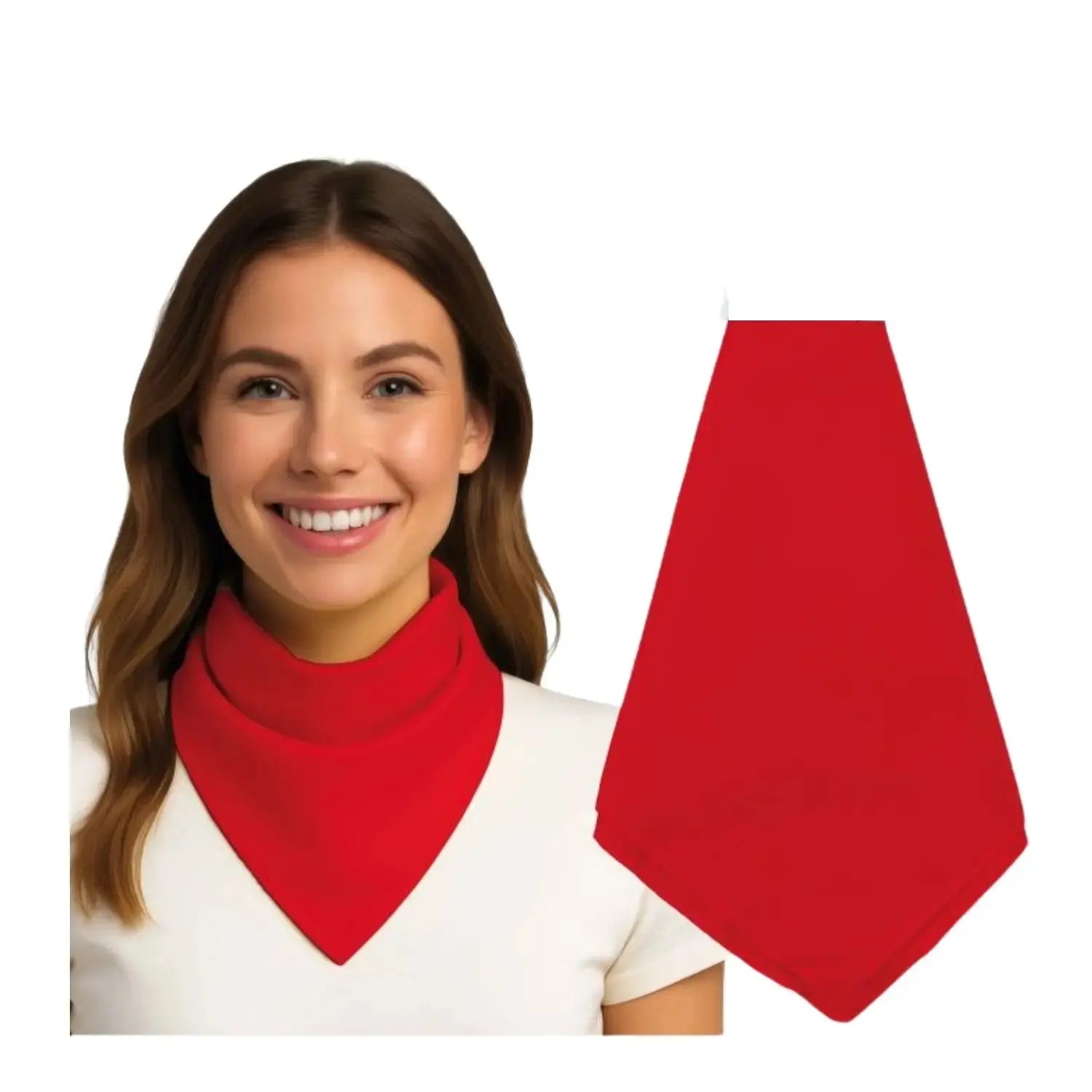 pañuelo rojo liso complemento para look cowboy, regional o bailes en fiestas temáticas