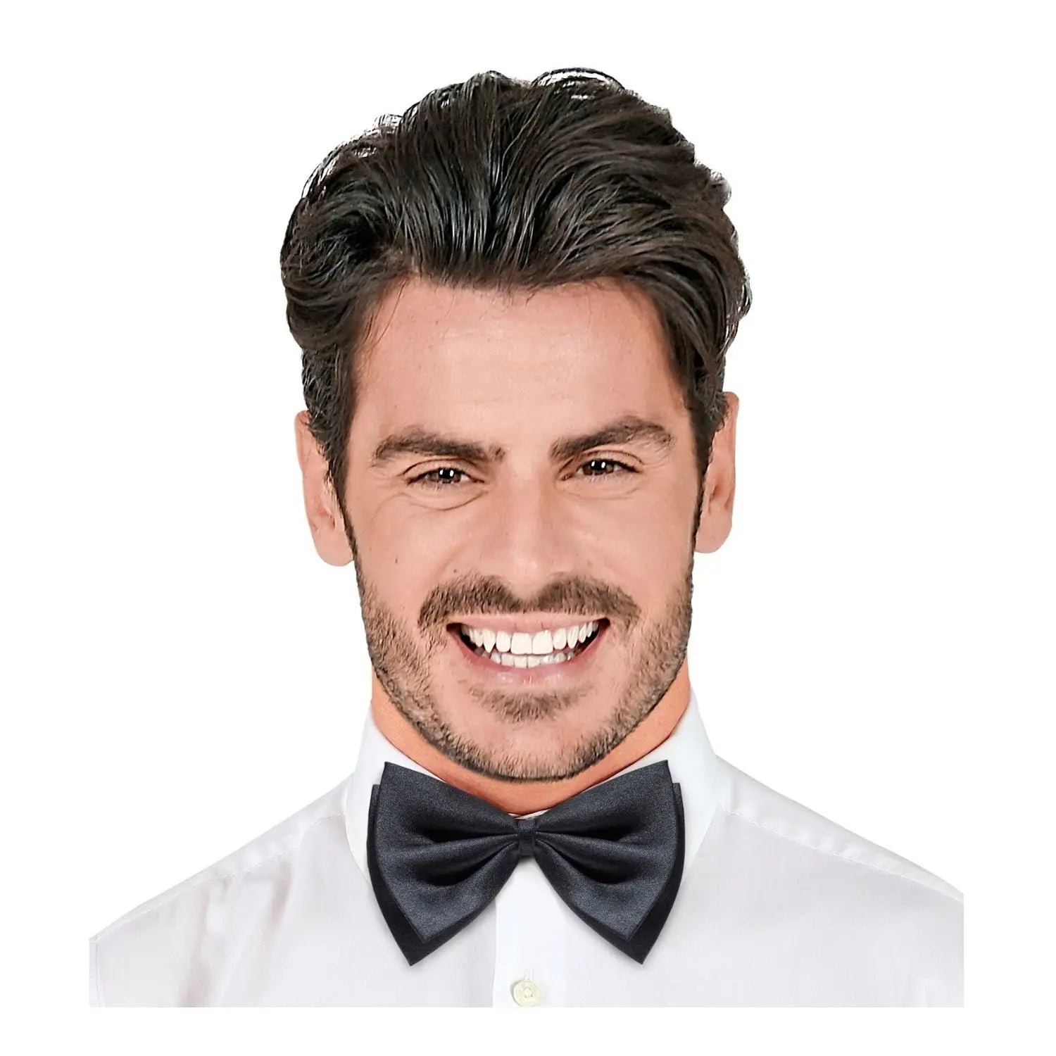 pajarita negra en raso complemento para look elegante o evento formal