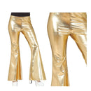 pantalón campana dorado adulto complemento para look disco o años 70 en fiestas temáticas