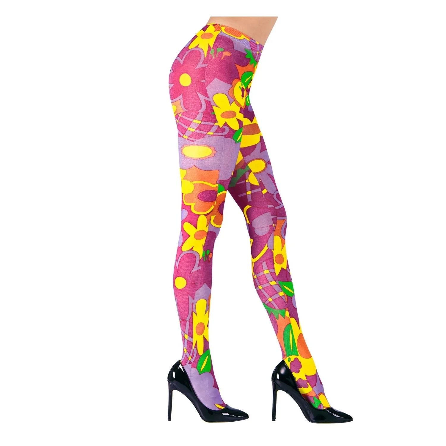 panty estampado de flores hippie mujer para disfraz flower power fiesta