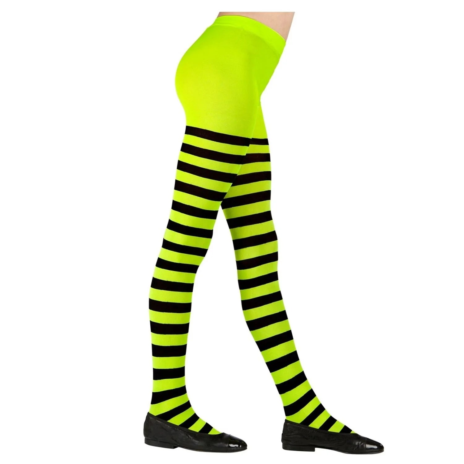 Panty a Rayas verdes y negras infantil para disfraz de Halloween y Carnaval