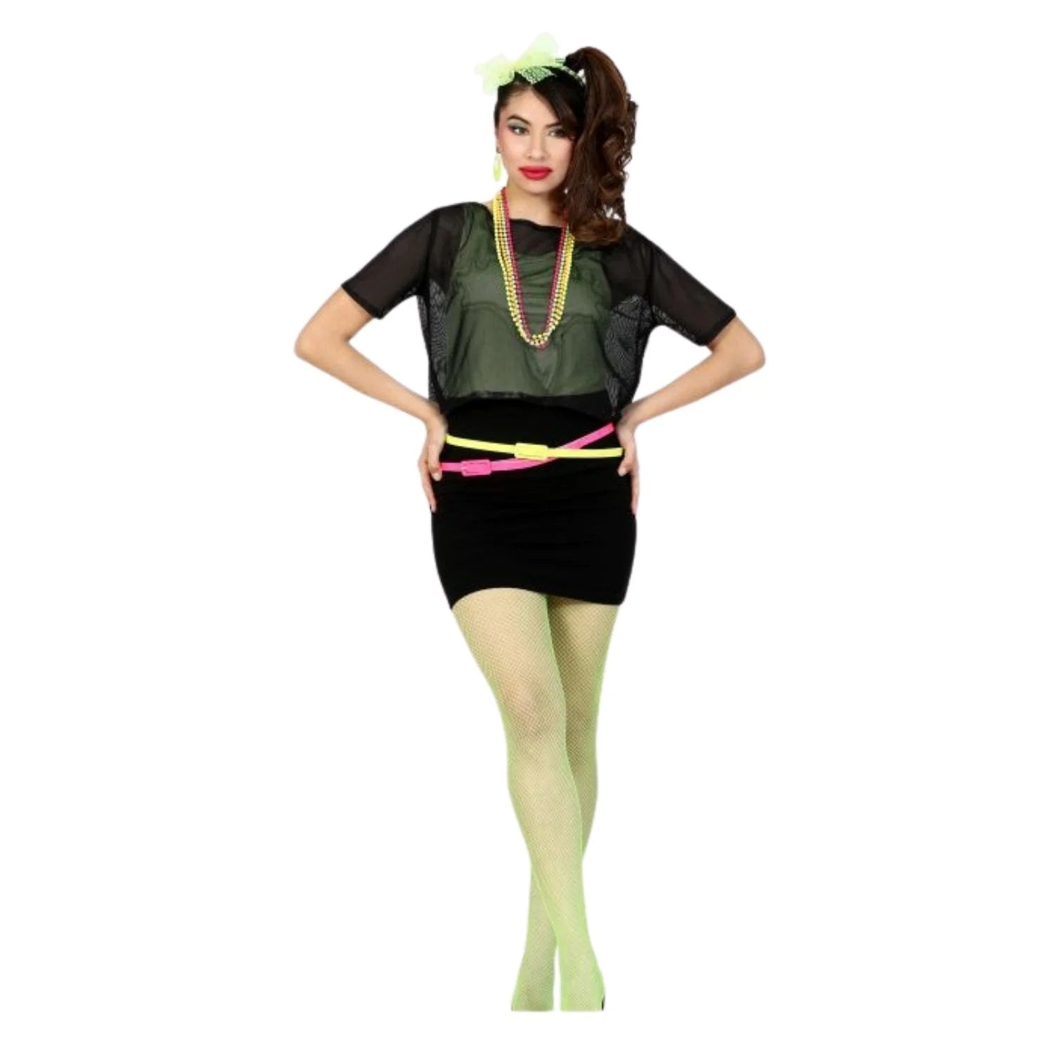 pantys verde neón complemento para look festival rave moderno
