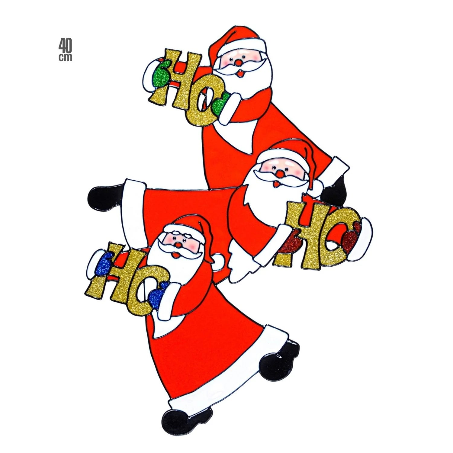 Pegatina ventana Papá Noel 40 cm decoración navideña para cristales en fiestas de Navidad