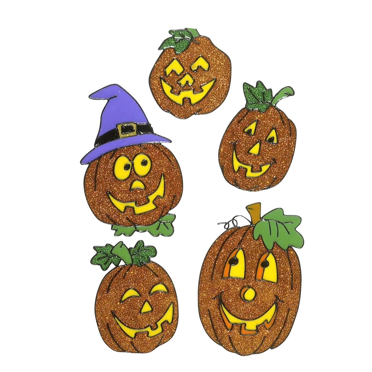 Pegatinas calabaza ventana Halloween set 5 para decoración de cristales en fiestas temáticas