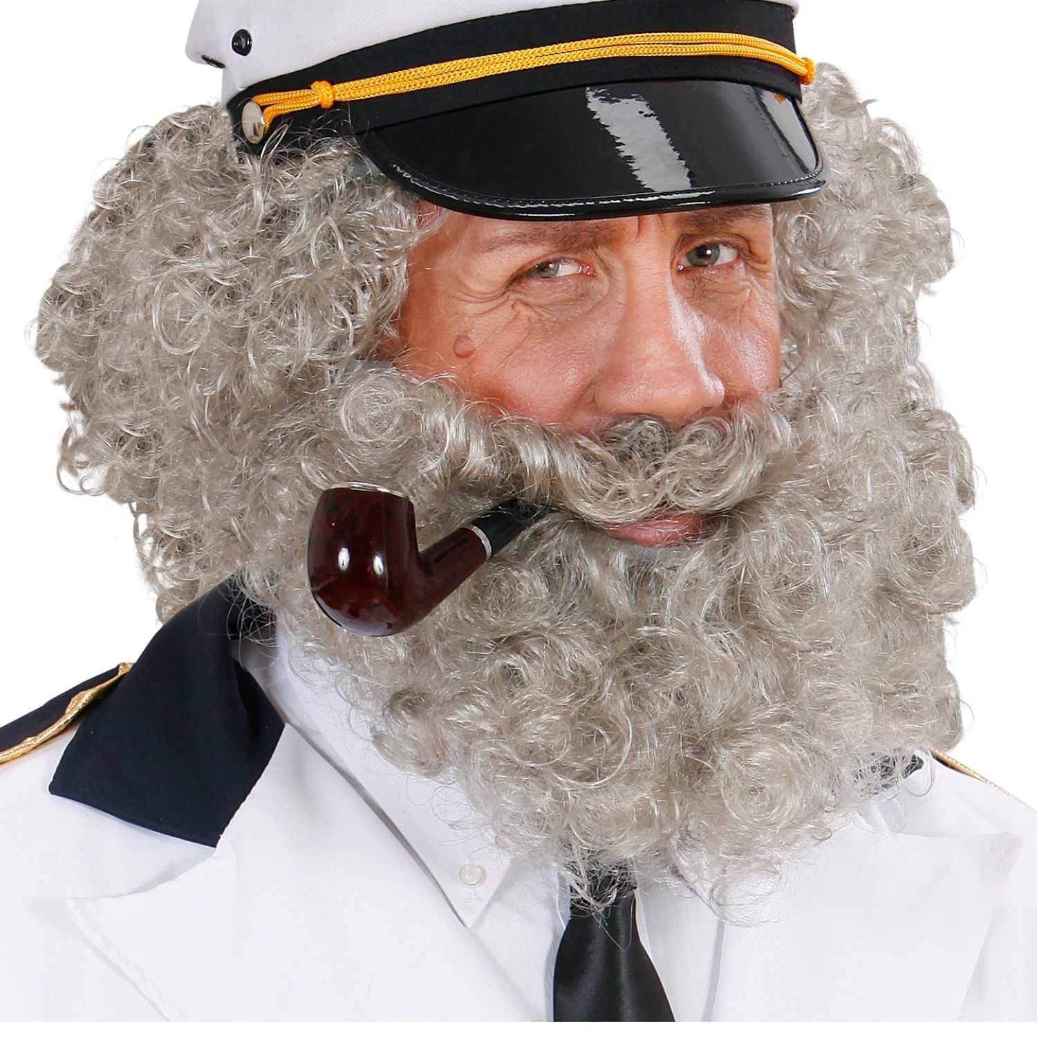 Conjunto peluca canosa con barba y bigote para disfraz 
