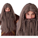 Conjunto de peluca y barba con bigote vikingo para disfraz medieval 
