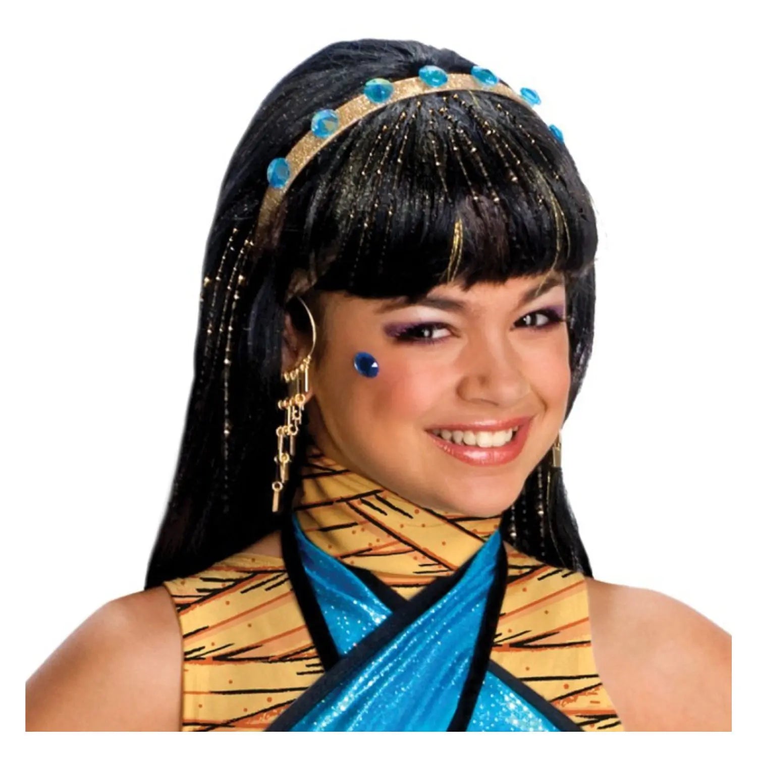 peluca Cleo de Nile infantil complemento para look Monster High en Carnaval o fiestas temáticas