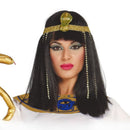 Peluca negra estilo Cleopatra con flequillo para disfraz egipcio 