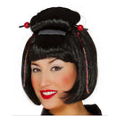 Peluca de geisha con recogido tradicional para disfraz oriental  