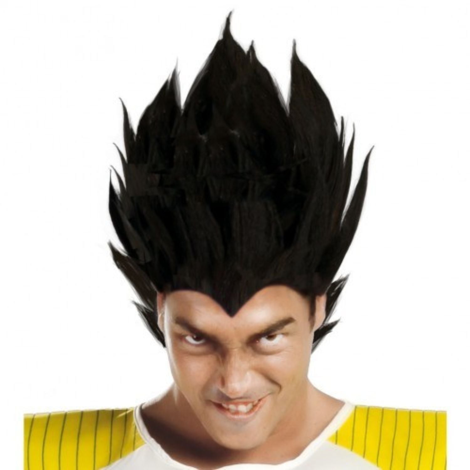 Peluca negra estilo guerrero para disfraz anime 