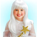 Peluca infantil blanca estilo hada para disfraz 