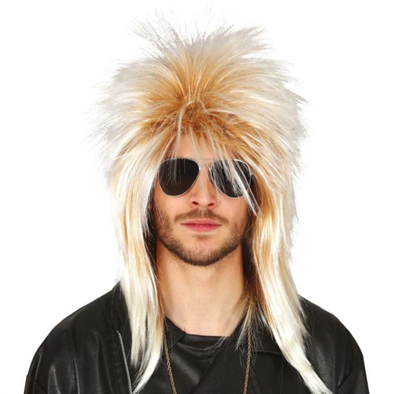 Peluca de hombre estilo rockero para disfraz musical 