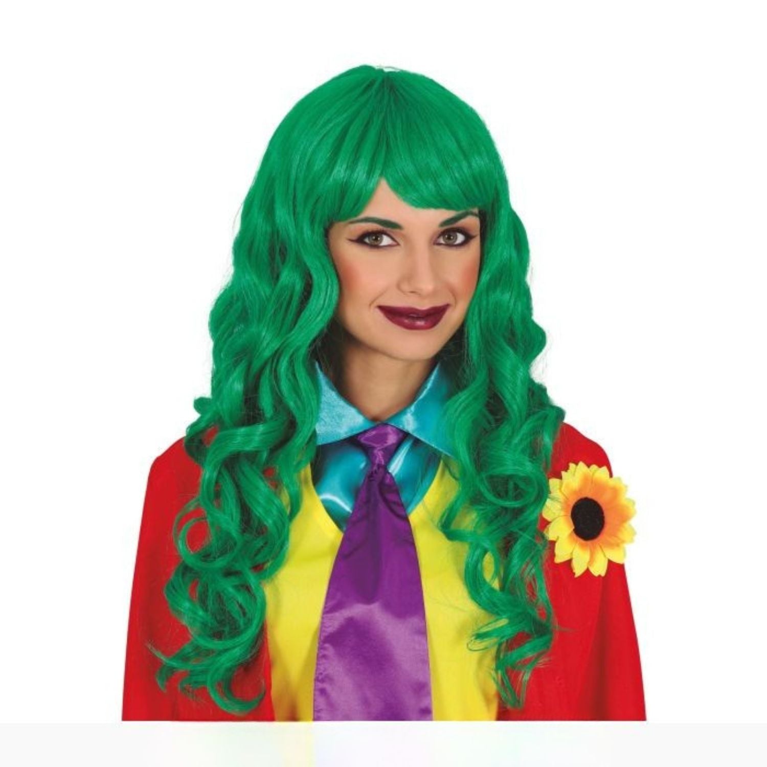 Peluca de payasa malvada para disfraz Halloween mujer 