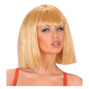 Peluca Showgirl rubia con corte recto y flequillo para adulto