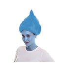 Peluca azul estilo troll para disfraz infantil 