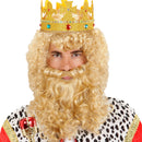 Conjunto peluca y barba rubia Rey Mago para disfraz navideño