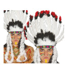 penacho de plumas jefe indio complemento para look tribal en Carnaval o fiestas temáticas