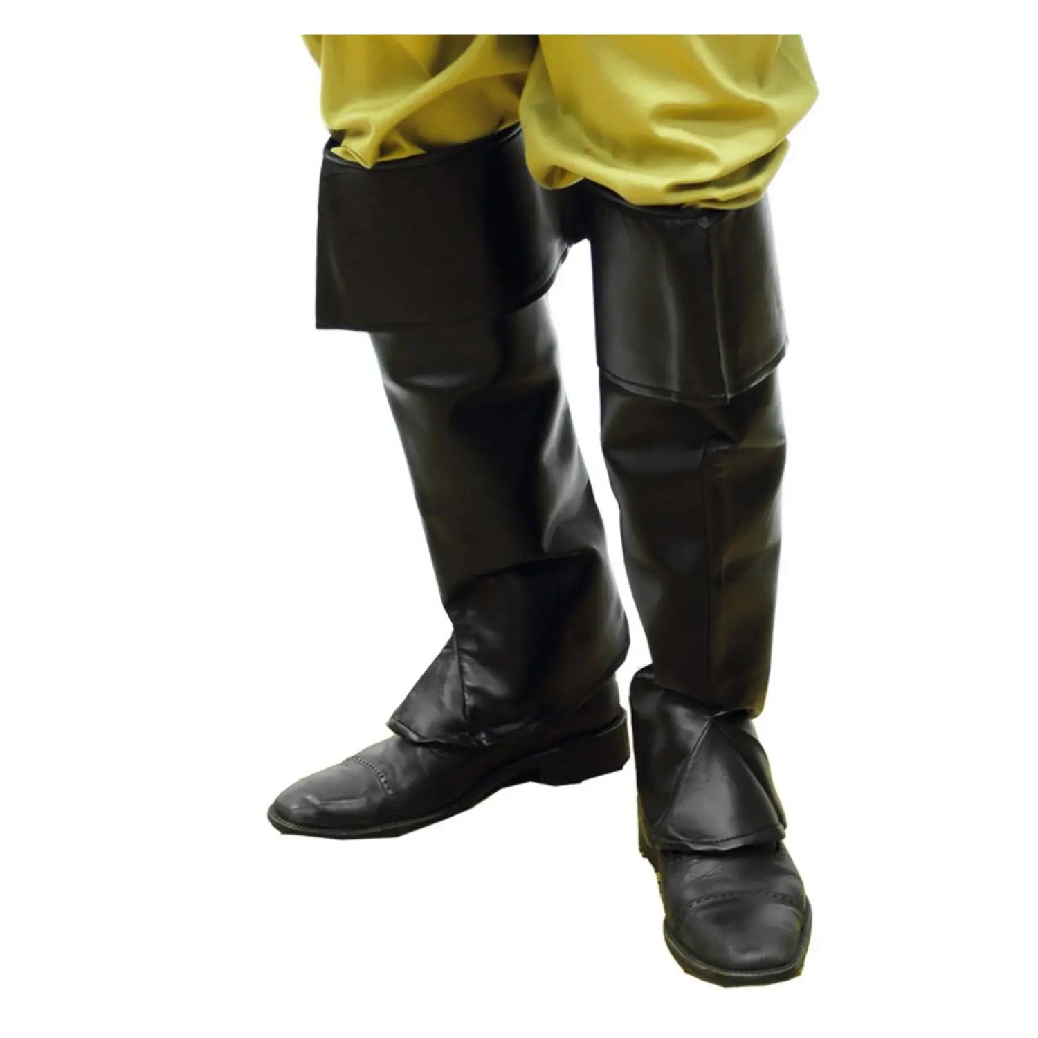polainas negras adulto 50 cm accesorio para outfit pirata o histórico