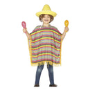 Poncho mexicano para infantil de colores para Carnaval