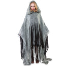 Poncho Zombie para Adulto gris desgastado con efecto terror para Halloween