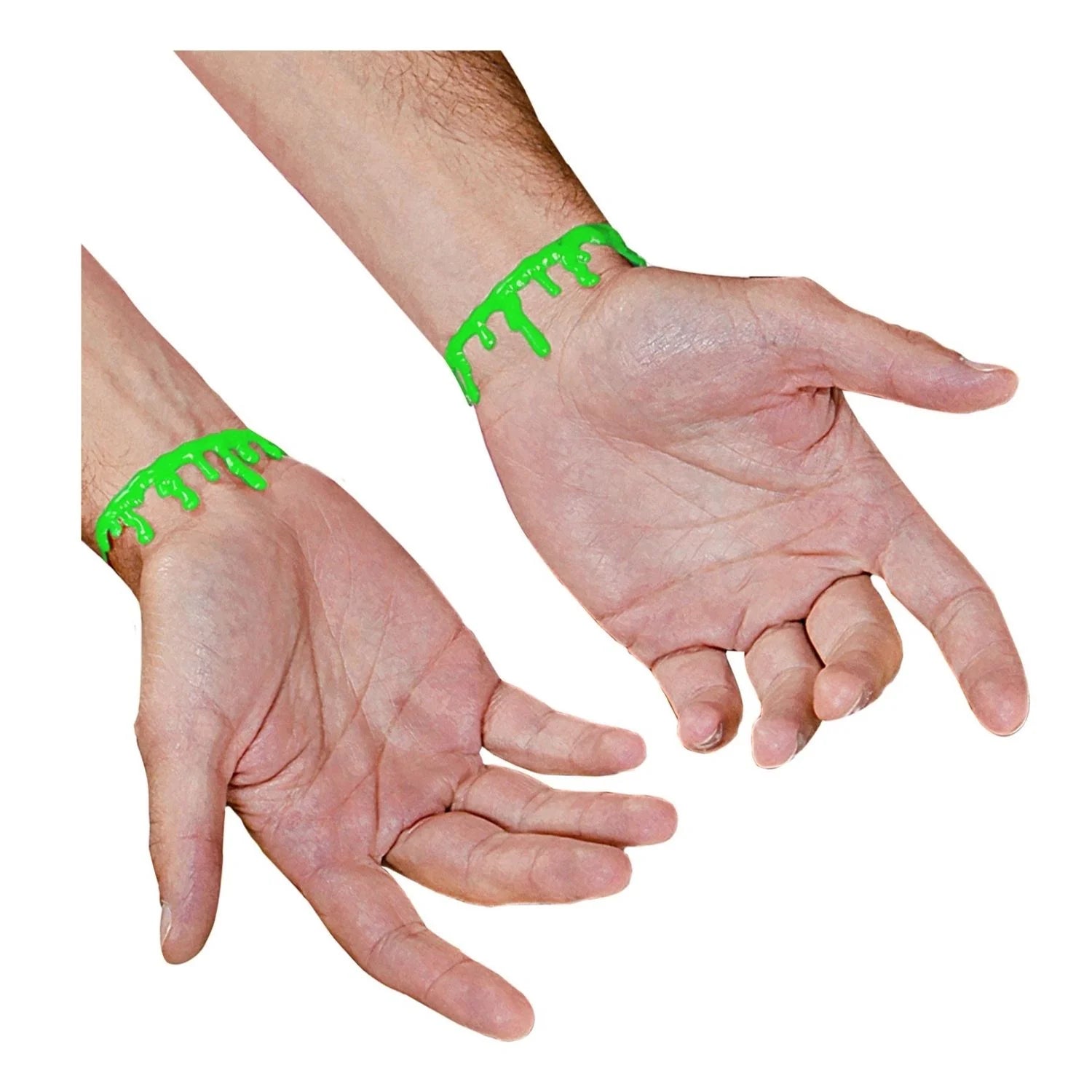 pulseras con gotas de baba verde estilo slime para look terror halloween