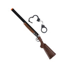 Rifle con esposas policía accesorio de acción para completar look policial en fiestas temáticas